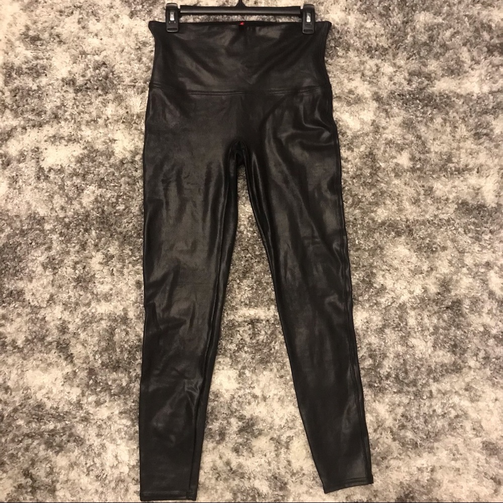 Spanx Women’s Faux Leather Black Leggings